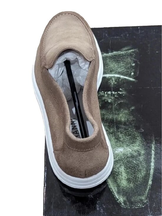 $395- Magnanni Garron Men\'s Slip On Suede Loafers Washed Taupe - RARE main image 5